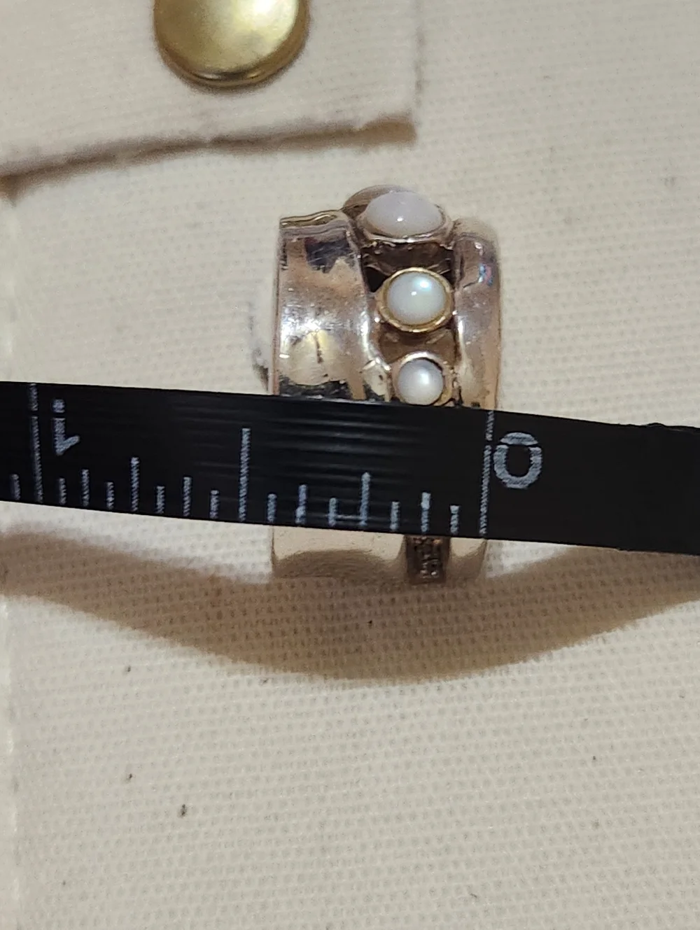 Barse Chunky 925 Sterling Silver Mother of Pearl Modernist Wide Hoop Earrings - Picture 7 of 13